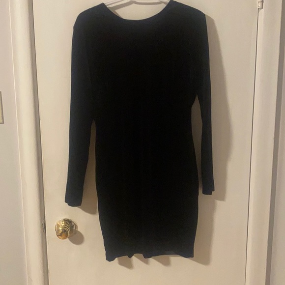 Black party dress, suede - Picture 1 of 2